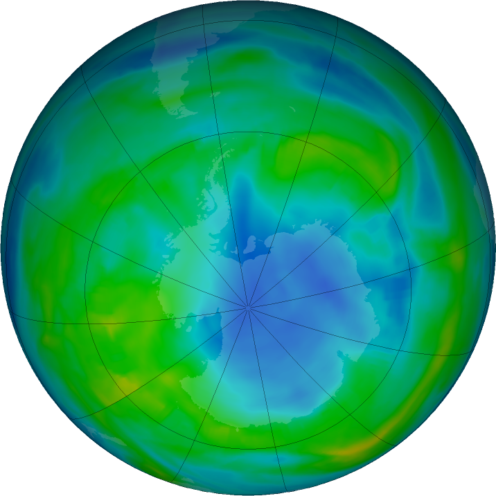 Antarctic ozone map for 12 May 2018